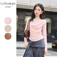 Long Sleeve Shirt with Paper Elastic Collar - AT002-1025LAB