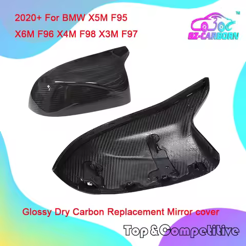 Matte Carbon Forged Carbon Mirror Cover ABS+Carbon Fiber Side Mirror Cover Cap For BMW X5M F95 X6M F