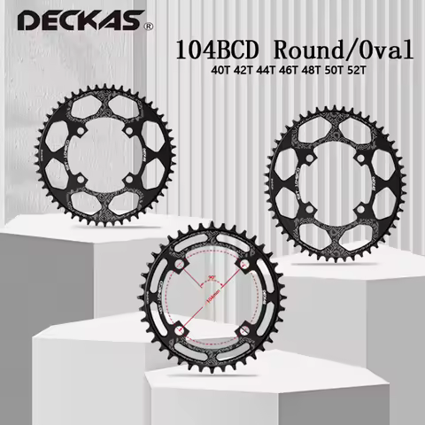 Deckas 104BCD Chainring 40/42/44/46/48/50/52T Mountain Bicycle Wide Narrow Tooth Chainwheel 104 BCD 