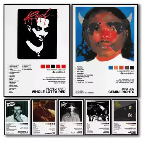 Pop Hip Hop Rapper Music Album Poster Aesthetic Arctic Monkeys 21 Savage Future Playboi Carti Canvas