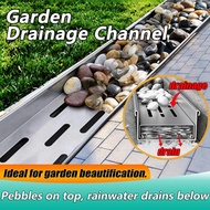 Pebble Drainage Channel | 304 Stainless Steel Cover | Resin U-Channel | Outdoor Drainage Solution |
