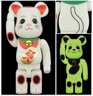 【日本最新限定】Bearbrick 招財貓 夜光版 400% lucky cat 蓄光 小新 anever