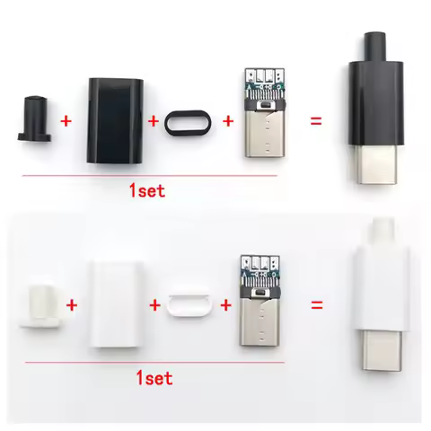 5sets 4pin Welding wire type-C USB 3.1 2A large current USB 2.0 Type-c USB C Male Pulg Connector Par