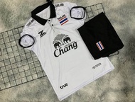 ชุดบอลชายทีมชาติไทยลายใหม่มีเสื้อ+กางเกงผ้าโพลีเอสเตอร์นิ่มลื่นใส่สบายไม่ร้อนมีไซร้M L XL 3XL