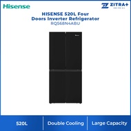 HISENSE 520L Four Doors Inverter Refrigerator RQ568N4ABU | Double Cooling | Metal-Tech Cooling | Led Lighting | Refrigerator with 3 Years Warranty