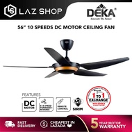 Deka 56 Inch DC Motor 10 Speeds Ceiling Fan DC2 311 | DC2 313 with LED Light Ceiling Fan with Remote Control