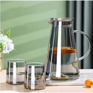 GIANIXI 1.8L Heat Resistant Glass Water Jug with 2 Cups - GX18