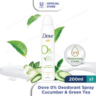 Dove Zero 0% Aluminium Deodorant Spray Cucumber & Green Tea 200ml