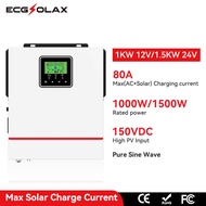 ECGSOLAX 1KW 1.5KW Hybrid Solar inverter 12V 220V Pure Sine Wave Hybrid inverter MPPT 80A Solar Char