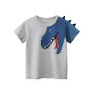 9858 27kids 3D Dinosaur Kids T-Shirt Blue Three-Dimensional
