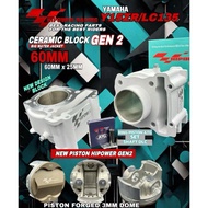HIPOWER RACING CERAMIC BLOCK LC135 Y15 63MM 65MM GEN2 BLOCK HI POWER FORGED PISTON COATING PIN DLC G