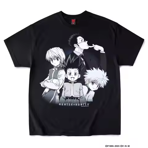 HUNTER X HUNTER X GEEKS RULE SILKCREEN PRINTING T SHIRT Women Men Overszied Y2k High Quality Cotton 