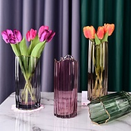 [Light Luxury High-Grade Glass Vase]insOnline Hongbei European Entry Lux Decorative Flower Vase Decoration Living Room Vase Gold-Painted Glass Vase New Creative