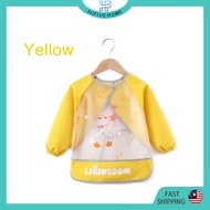 Kids Apron Waterproof Washable For Painting Bib Feeding Cute Apron Budak Tadika Sekolah Lukis