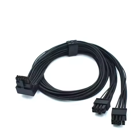 16AWG PSU Dual PCE-8 Pin to 12VHPWR Adapter Modular Braided Pattern cable for Seasonic FOCUS series 