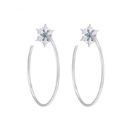 Face-looking Little Snowflake Fashionable Earrings Sharp Tool Big Circle Exaggerated Earrings Exagge