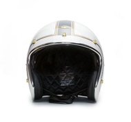 Feture Motorcycle Helmet 電單車頭盔 - 復古頭盔 彫虎 聯名設計款 - 亮光雪地白 Special Edition