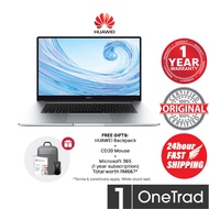 Huawei Matebook D15 10th i5 2021 Free CD20 Mouse Huawei Backpack Microsoft 365(1 Year Subcription)