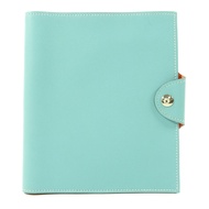HERMES Swift皮革Notebook Cover銀扣筆記本套Bleu Atoll