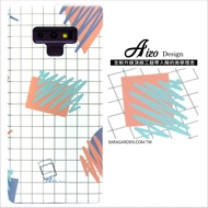 【AIZO】客製化 手機殼 Samsung 三星 Note9 藍粉線條插畫 保護殼 硬殼