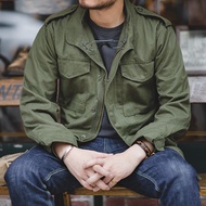 Twitflick M65 Jackets For Men Army Green Oversize Denim Jacket Military Vintage Casual Windbreaker S