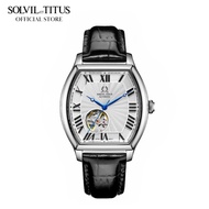 Solvil et Titus Barrique 3 Hands Mechanical Black Leather Men Watch W06-03268-001