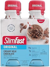 SlimFast Meal Replacement Shake, Original Creamy Milk Chocolate, 10g of Ready to Drink Protein for W