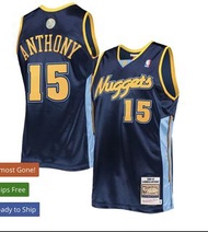 Men's Denver Nuggets Carmelo Anthony Mitchell &amp; Ness Navy Hardwood Classics Authentic 2006 Jersey