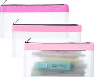 Mr. Pen- Clear Pencil Pouch, 3 Pack, Clear Pencil Case, Bags, Pink Shades, Casual