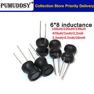 10pcs Unshielded Wirewound DIP power Inductor 0608(6*8mm) 150uH 220uH 330uH 470uH 1mH 2.2mH 3.3mH 4.