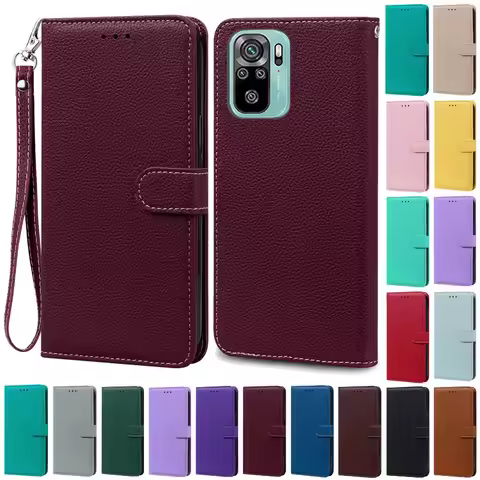 For Redmi Note 10S Case on Xiaomi Redmi Note 10 Pro Leather Wallet Flip Case For Xiomi Xiaomi Redmi 