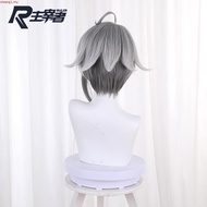 Genshin Impact Alhaitham Cosplay Wig 30cm Short Gray Hair Anime Heat Resistant Synthetic Wigs