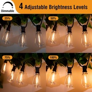btfarm 25FT LED Outdoor String Lights Waterproof with Remote, Patio Lights with 5+1 ST38 Edison Bulb