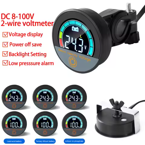 5918 DC8-100V LED Digital Voltmeter Waterproof Car Voltage Meter Panel Digital Battery Capacity Test