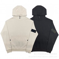 Stone Island Original  Pullover Hooded Sweater Button Decoration Loose Casual Long Sleeve