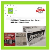 🔋 EVEREADY 🔋 Super Heavy Duty 1.5v Battery Size AAA 4pcs - 20 packs/box (80 pcs)