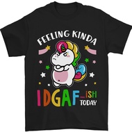Feeling Idgaf Today Offensive Unicorn Mens Tshirt