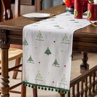 2025 New American Christmas Table Runner Cloth 4 6 8 10 Seaters Retro Tablecloth