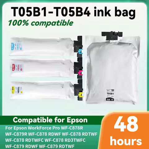 T05B series T05B1 T05B2 T05B3 T05B4 T05B100 Cartridge Premium Color Compatible Ink Bag for Epson WF-