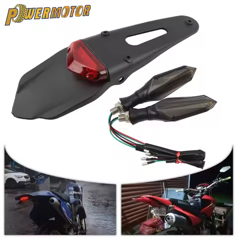 Motorcycle Rear Fender With 12V Taillight Turn Signal for Suzuki Husqvarna BETA RR Motocross Enduro 