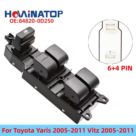HOWINATOP 84820-0D250 848200D250 6+4Pin Master Power Window Switch For Toyota Yaris 2005-2011 Vitz 2