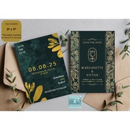 36 Design Collection GALAXY Navy Blue & Gold Wedding Invitation Digital Template Bundle, Kad Kahwin 
