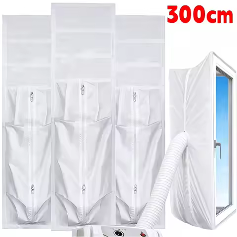 Flexible AirLock Window Seal for Portable Air Conditioner Cloth Sealing Plate Window Seal with Zip A