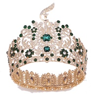 มงกุฎเจ้าสาว Queen Headband Baroque Headwear พร้อม Rhinestones Sparkly สำหรับ Masquerade Ball จัดเลี