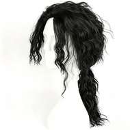 Stylish Men's Cosplay Wig, 70s-80s Long Rock Wavy Curly Synthetic Wig, 20-inch Wavy Curly Wig, Black