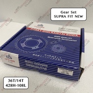 Gear Set SUPRA FIT NEW /SUPRA X 125 ( 36T / 14T / 428H-108L ) - CVS