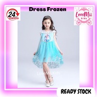 Frozen Elsa Fancy Party dress Short Sleeve / Baju Frozen Puteri Elsa Berlengan pendek