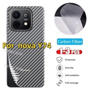 1-3Pcs Matte Back Film For Huawei nova Y74 Y73 4G 2026 Nova Y 74 73 NovaY74 NovaY73 Carbon Fiber Scr