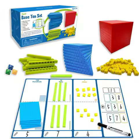 Base Ten Blocks 134Pcs for Math Place Value Blocks Base 10 Math Manipulatives Number Concepts Math C