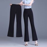 Flare Pants Women's Summer New Black Micro Horn High Waist Fit /Flare Trousers Elastic Capris/Crop P